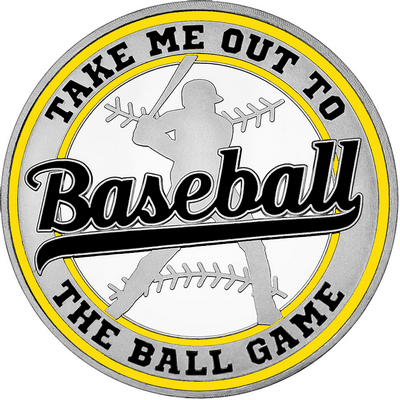 Black "Baseball" with Yellow Outer Circular Borders